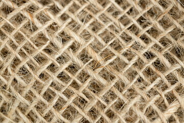 Brown sackcloth texture or background and empty space.