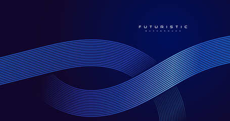 abstract futuristic modern tech dark blue background with glowing lines