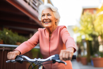 Fototapeta na wymiar Biking Enthusiast: A Portrait of a Senior