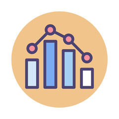 Business chart icon symbol image vector. Illustration of growth diagram data graphic pictogram infographic design image.