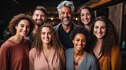 Obraz premium portraits modernes de personnes heureuses et différentes d'un point de vue ethnique