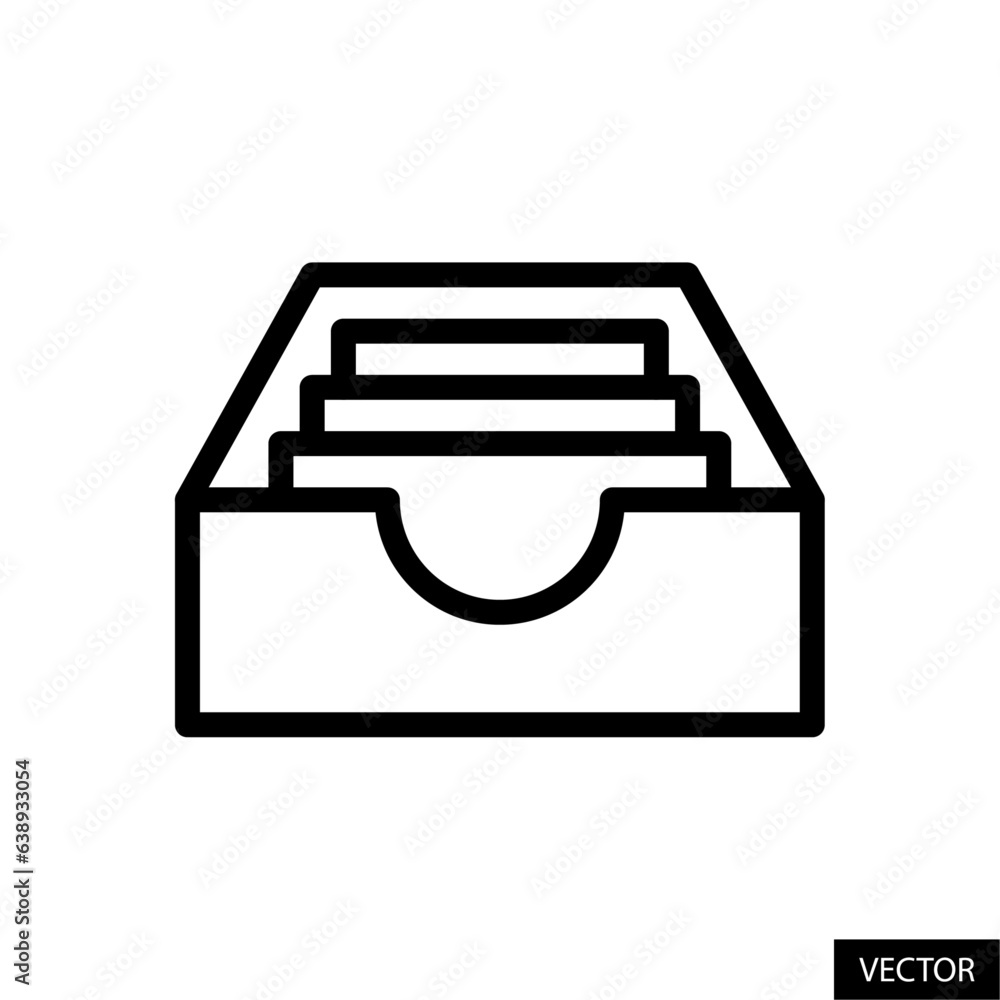 Poster archive storage, full inbox, mailbox vector icon in line style design for website design, app, ui, i