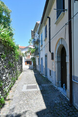 Fototapeta premium A characteristic street of Agnone, a medieval village in the Isernia province, Italy.