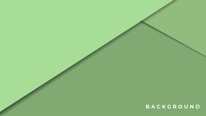 Geometric green background with papercut style