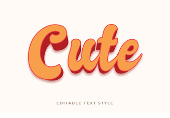 Cute 3d text effect, editable font style