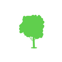 Green tree with green leaves, green tree, Tree icon. Isolated tree on white background.
