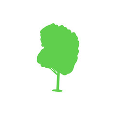 Green tree with green leaves, green tree, Tree icon. Isolated tree on white background.