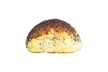 Bun, sweet bun with poppy seeds isolated from background