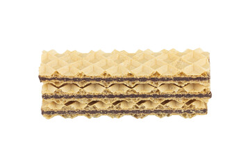 Waffle, sweet waffle with chocolate filling isolated from background