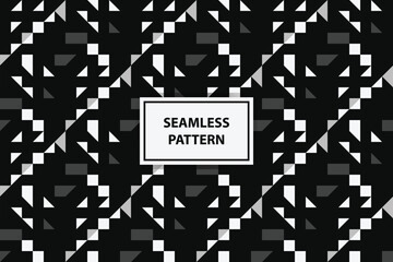 black and white Seamless abstract geometric pattern
