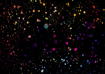 Abstract splatter color on black background. Vector illustration