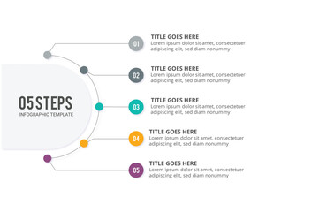 5 Steps Options Circle Business Infographic Template Design