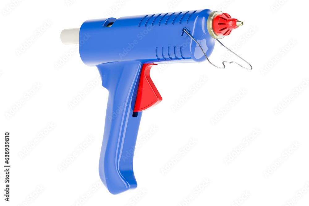 Poster hot glue gun, 3d rendering, 3d rendering isolated on transparent background
