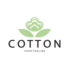 Soft natural organic cotton flower plant logo for cotton plantations, industries,business,textile,clothing and beauty,vector