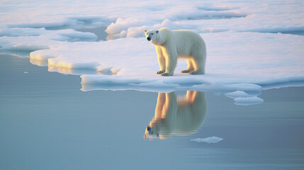 a polar bear on ice floe. generative ai