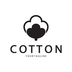 Soft natural organic cotton flower plant logo for cotton plantations, industries,business,textile,clothing and beauty,vector