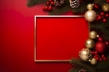 Fototapeta na wymiar Framed Holiday Magic: Christmas Decorations