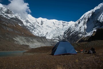 camping in the mountains