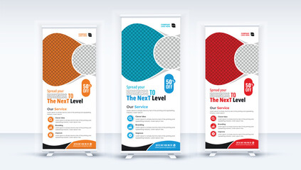 Business Roll Up Set. Standee Design