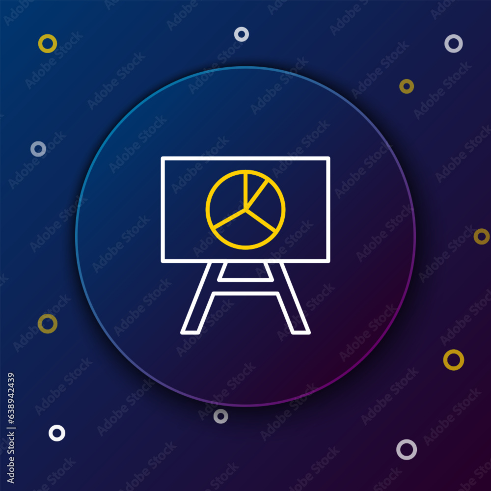 Poster line board with graph chart icon isolated on blue background. report text file icon. accounting sign