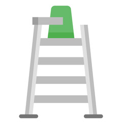  Badminton, Referee, Sports, Olympics, Sport, Chair Icon, Flat style icon vector illustration, Suitable for website, mobile app, print, presentation, infographic and any other project.