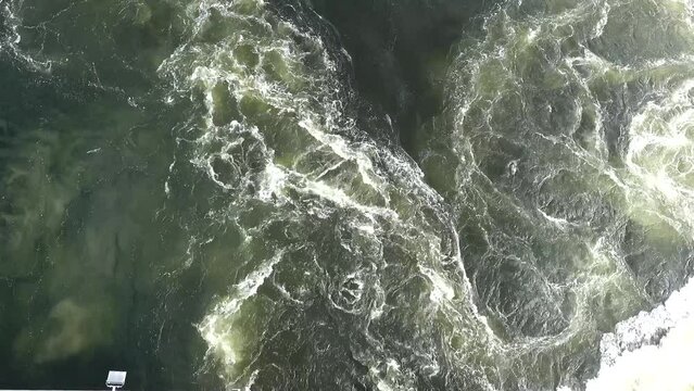 Stockholm, Sweden The wake created on the aft section of a cruise ship traveling in the Baltic Sea 