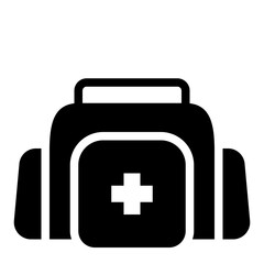Obraz premium First Aid kit, Bag, Emergency, Medical, Sport, Badminton Icon, Glyph style icon vector illustration, Suitable for website, mobile app, print, presentation, infographic and any other project.