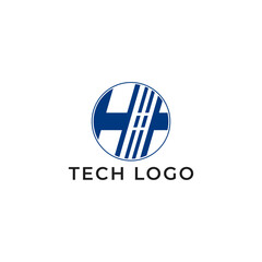 ILLUSTRATION LETTER H I GEOMETRIC LOGO ICON BLUE COLOR TEMPLATE SIMPLE MINIMALIST ELEMENT DESIGN SIMPLE VECTOR GOOD FOR APPS, BRAND 