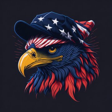 american eagle with flag flag costume illustration