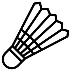  Badminton, Sport, Shuttlecock, olimpiade, Competition,  Icon, Line style icon vector illustration, Suitable for website, mobile app, print, presentation, infographic and any other project.