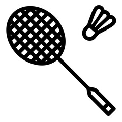  Badminton, Sport, Racket, Shuttlecock, Competition Icon, Line style icon vector illustration, Suitable for website, mobile app, print, presentation, infographic and any other project.