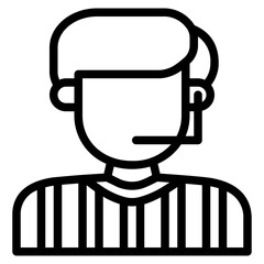  Referee, Professions, Man, Sport, Badminton Icon, Line style icon vector illustration, Suitable for website, mobile app, print, presentation, infographic and any other project.