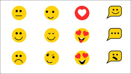 set of smiley icon - media social expression