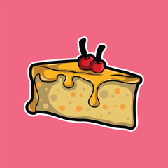 artwork illustration and t shirt design 
cheese cake cute character