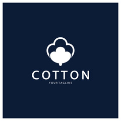 Soft natural organic cotton flower plant logo for cotton plantations, industries,business,textile,clothing and beauty,vector