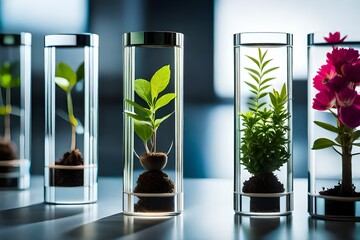 plants in tubes Generated Ai
