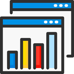 Business chart icon symbol image vector. Illustration of growth diagram data graphic pictogram infographic design image.