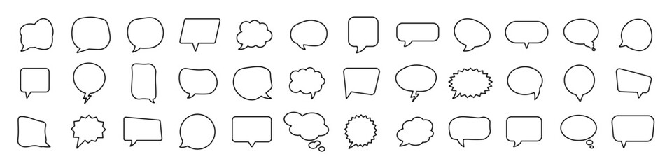 Speech bubble icon set. Linear style. Vector illustration.