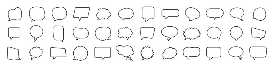 Speech bubble icon set. Linear style. Vector illustration.