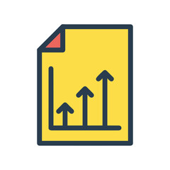 Business chart icon symbol image vector. Illustration of growth diagram data graphic pictogram infographic design image.