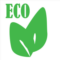 eco green illustration with leaf symbol
