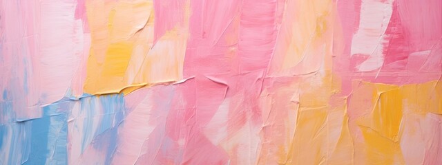 Closeup of abstract rough colorful pink art painting texture, with oil brushstroke, pallet knife paint on canvas