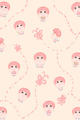 seamless pattern with girls