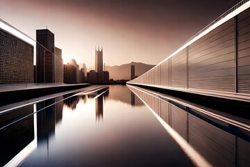Fototapeta premium bridge over river Generated AI