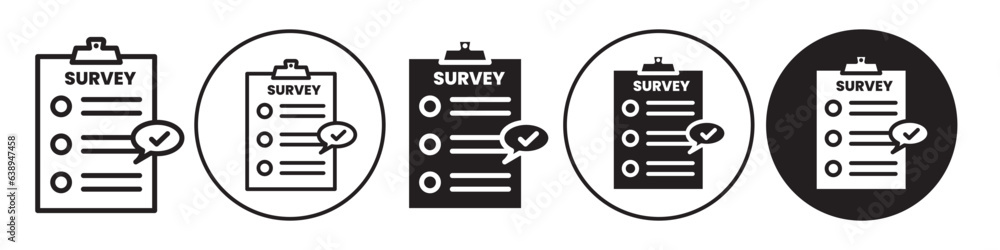 Poster survey icon. vector symbol of public user or customer feedback form to fill and have people opinion 