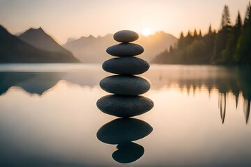 zen stones in water