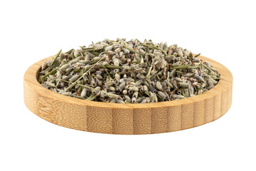 dried lavender (lavanta) in a wooden bowl