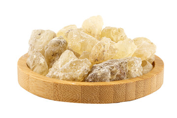 natural resin in a wooden bowl