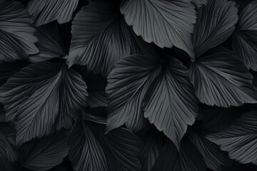 Beautiful background with black leaves. generative ai
