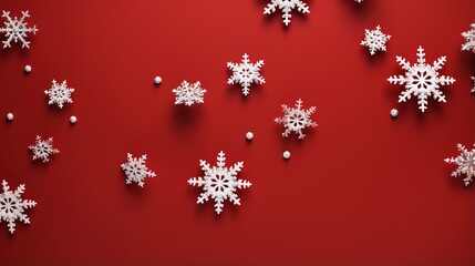 Red Christmas background with snowflakes
- 638949674